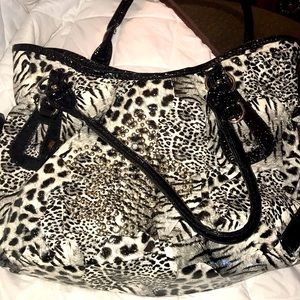 Zebra fashion purse tote bag huge